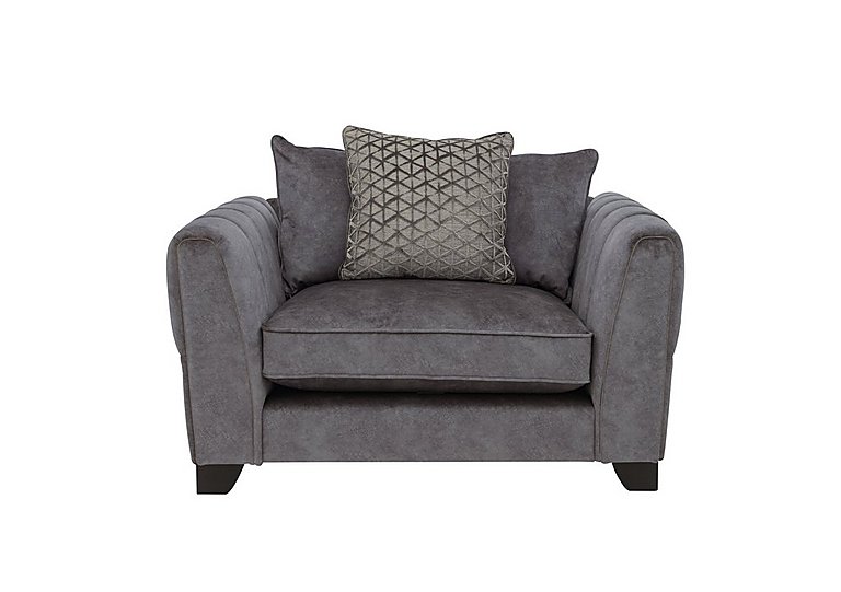 Ariana Pillow Back Fabric Snuggler Chair - Dapple Moleskin
