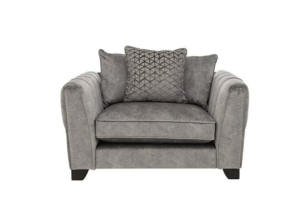 Ariana Pillow Back Fabric Snuggler Chair  Dapple Silver | Bed Sava