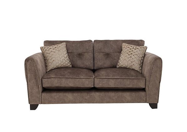 Ariana 2 Seater Fabric Classic Back Sofa with Chrome Insert  Dapple Chocolate with Chrome Insert | Bed Sava