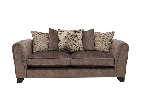 Ariana 3 Seater Fabric Pillow Back Sofa  Dapple Chocolate | Bed Sava
