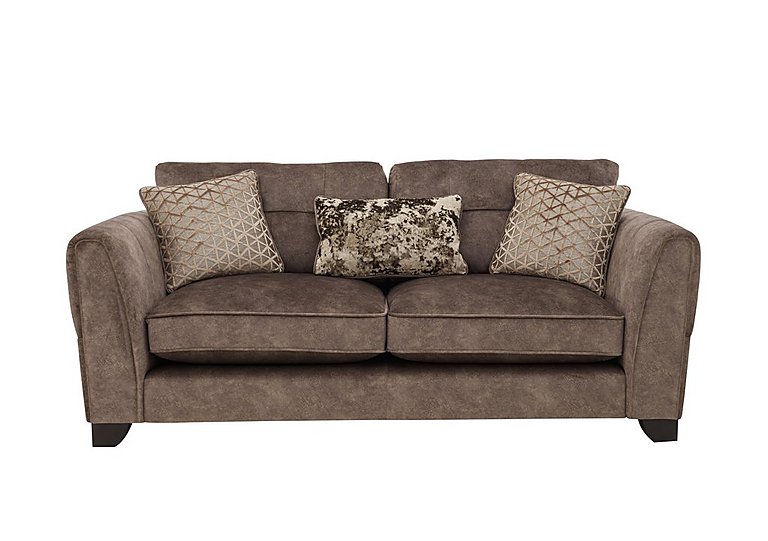 Ariana 3 Seater Fabric Classic Back Sofa - Dapple Chocolate