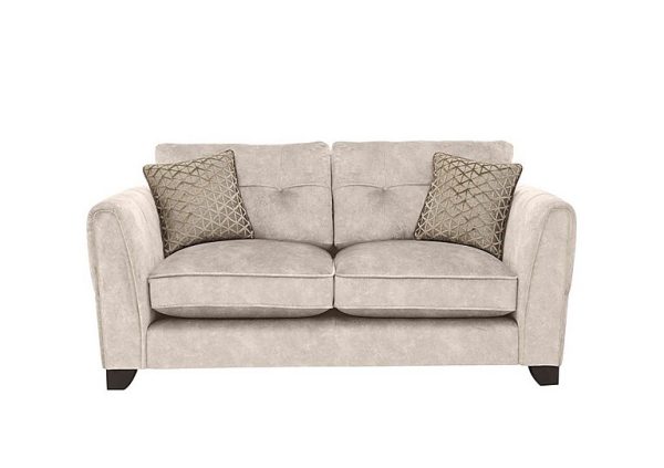 Ariana 2 Seater Fabric Classic Back Sofa with Brass Insert  Dapple Cream with Brass Insert | Bed Sava