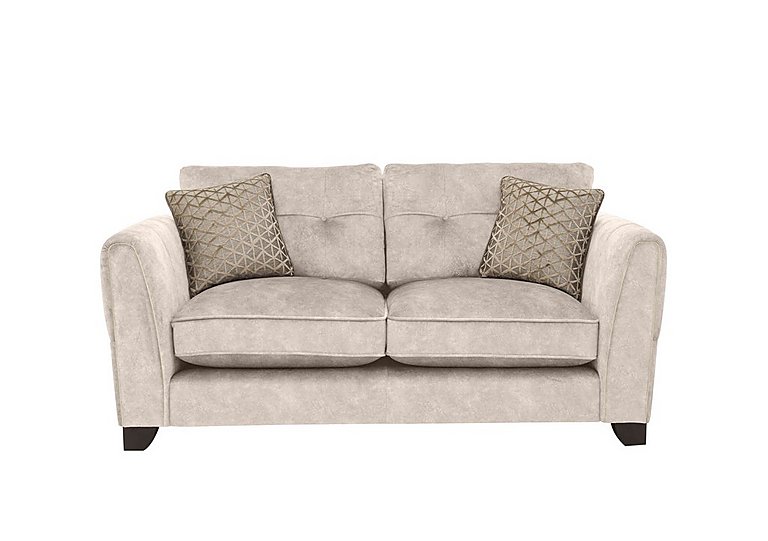 Ariana 2 Seater Fabric Classic Back Sofa with Brass Insert - Dapple Cream with Brass Insert