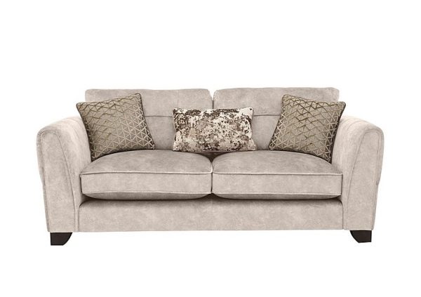 Ariana 3 Seater Fabric Classic Back Sofa  Dapple Cream | Bed Sava