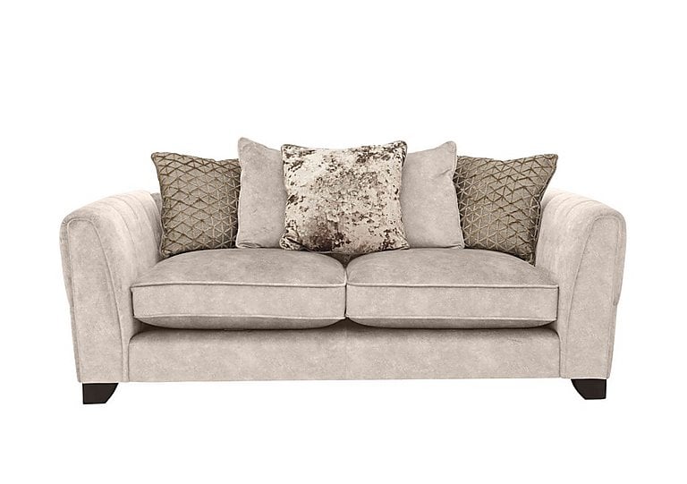 Ariana 3 Seater Fabric Pillow Back Sofa - Dapple Cream