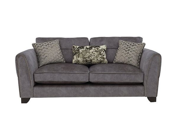 Ariana 3 Seater Fabric Classic Back Sofa with Brass Insert  Dapple Moleskin with Brass Insert | Bed Sava