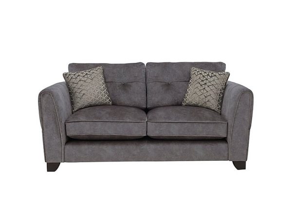 Ariana 2 Seater Fabric Classic Back Sofa with Chrome Insert  Dapple Moleskin with Chrome Insert | Bed Sava
