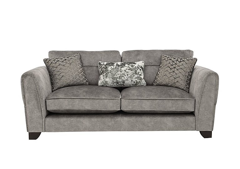 Ariana 3 Seater Fabric Classic Back Sofa - Dapple Silver