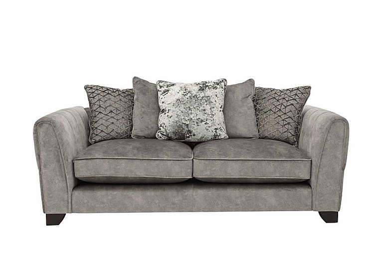 Ariana 3 Seater Fabric Pillow Back Sofa - Dapple Silver