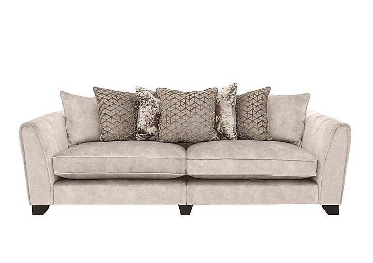Ariana 4 Seater Fabric Pillow Back Split Frame Sofa - Dapple Cream
