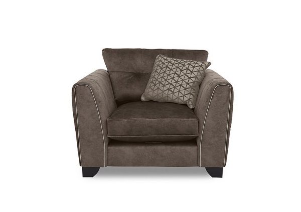 Ariana Fabric Classic Back Armchair with Chrome Insert  Dapple Chocolate with Chrome Insert | Bed Sava