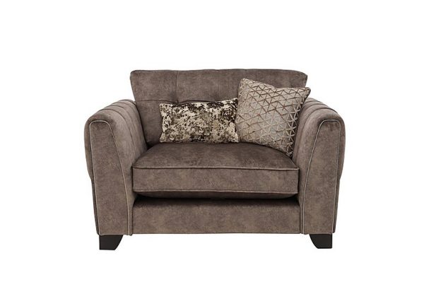 Ariana Classic Back Fabric Snuggler Chair with Chrome Insert  Dapple Chocolate with Chrome Insert | Bed Sava