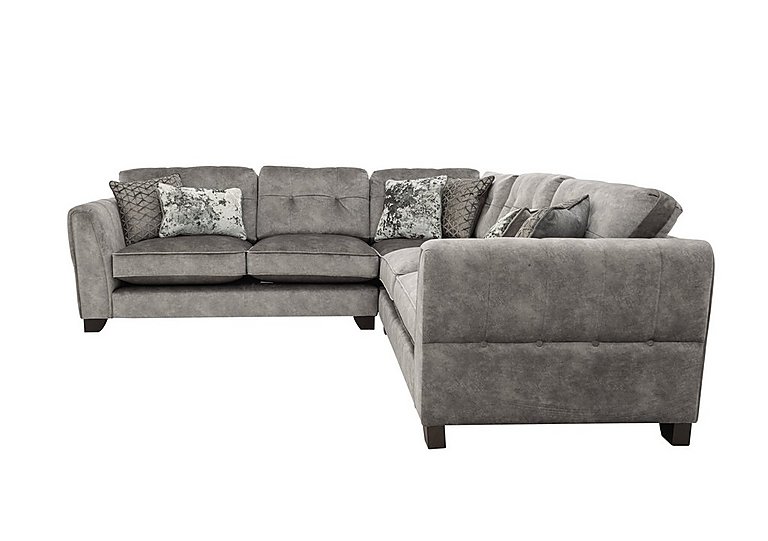 Ariana Large Fabric Classic Back Corner Sofa - Dapple Silver