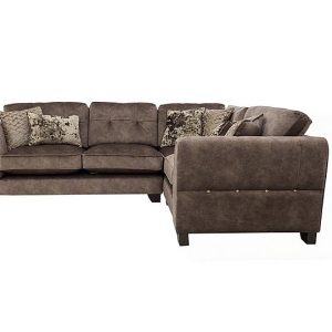 Ariana Small Fabric Classic Back Right Hand Facing Corner Sofa with Brass Insert  Dapple Chocolate with Brass Insert | Bed Sava