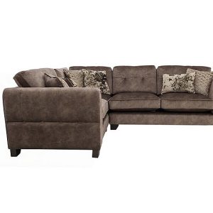 Ariana Small Fabric Classic Back Left Hand Facing Corner Sofa  Dapple Chocolate | Bed Sava