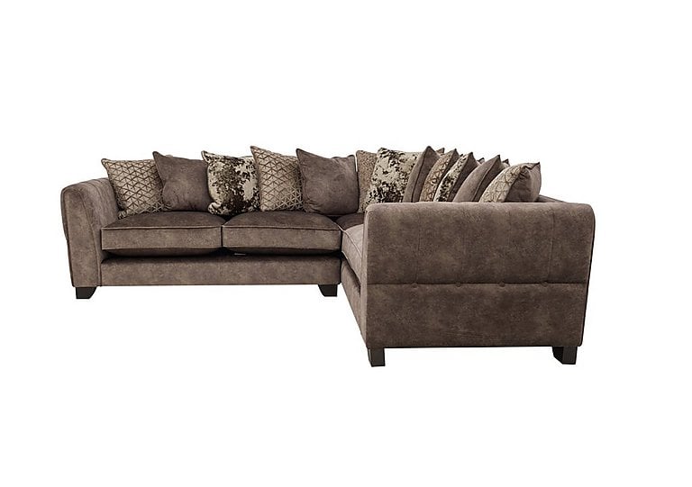 Ariana Small Fabric Pillow Back Right Hand Facing Corner Sofa - Dapple Chocolate