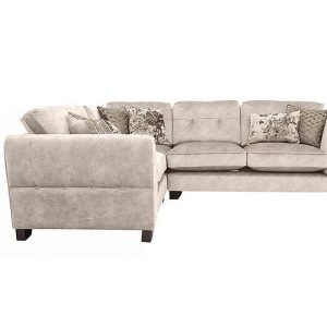 Ariana Small Fabric Classic Back Left Hand Facing Corner Sofa  Dapple Cream | Bed Sava