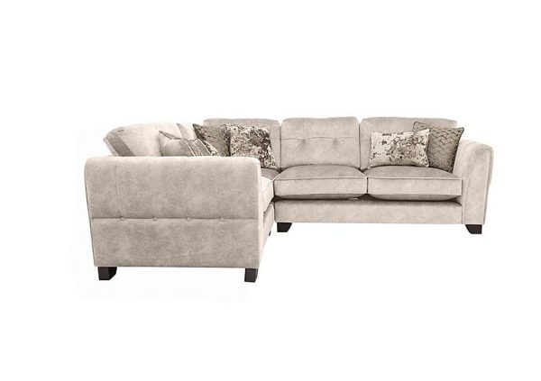 Ariana Small Fabric Classic Back Left Hand Facing Corner Sofa  Dapple Cream | Bed Sava