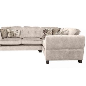 Ariana Small Fabric Classic Back Right Hand Facing Corner Sofa  Dapple Cream | Bed Sava