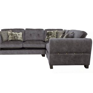Ariana Small Fabric Classic Back Right Hand Facing Corner Sofa with Brass Insert  Dapple Moleskin with Brass Insert | Bed Sava