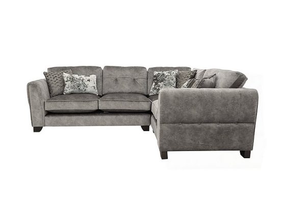 Ariana Small Fabric Classic Back Right Hand Facing Corner Sofa  Dapple Silver | Bed Sava