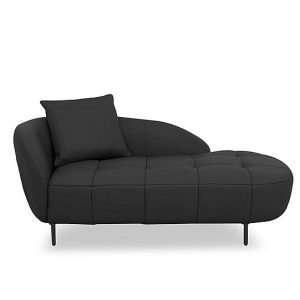 Bridgerton BV Leather Chaise  Classic Black | Bed Sava