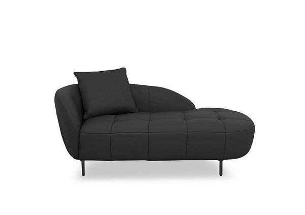 Bridgerton BV Leather Chaise  Classic Black | Bed Sava