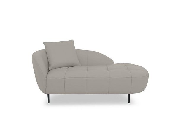 Bridgerton BV Leather Chaise  Silver Grey | Bed Sava