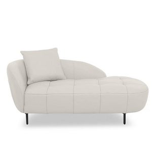 Bridgerton BV Leather Chaise  Frost | Bed Sava
