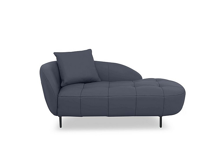 Bridgerton HW Leather Chaise - Ocean Blue