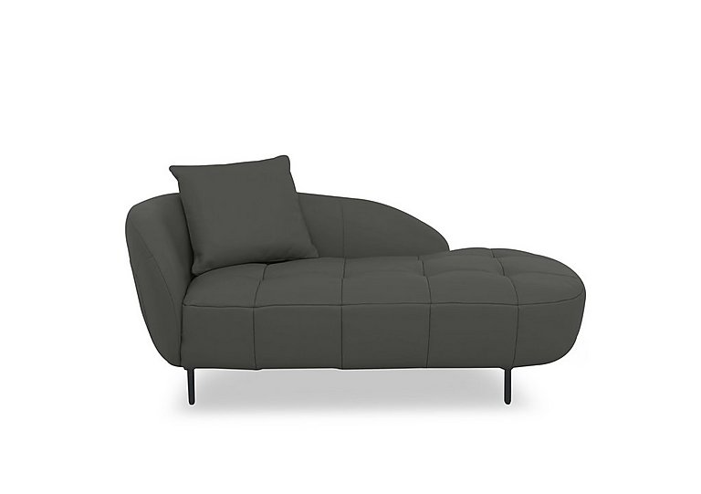 Bridgerton HW Leather Chaise - Charcoal Grey