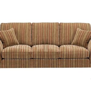 Parker Knoll  Burghley Grand 3 Seater Sofa  Baslow Stripe Gold | Bed Sava
