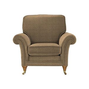 Parker Knoll  Burghley Fabric Armchair  Montauk Check Gold | Bed Sava