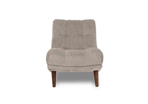 At The Helm  Cartier Fabric Accent Chair  Bailey Brown with Walnut Feet | Bed Sava
