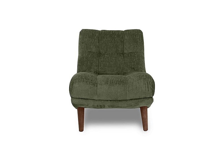 At The Helm - Cartier Fabric Accent Chair - Hunter Green with Walnut Feet