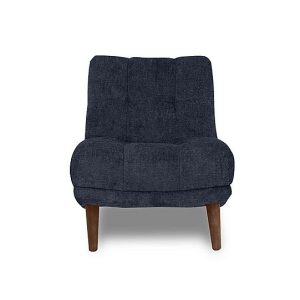 At The Helm  Cartier Fabric Accent Chair  Midnight with Walnut Feet | Bed Sava