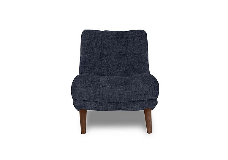 At The Helm - Cartier Fabric Accent Chair - Midnight with Walnut Feet