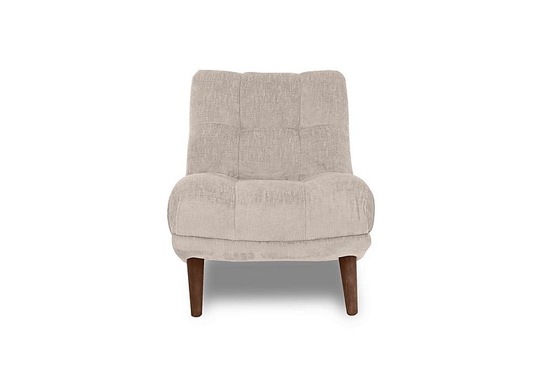 At The Helm - Cartier Fabric Accent Chair - Stone with Walnut Feet