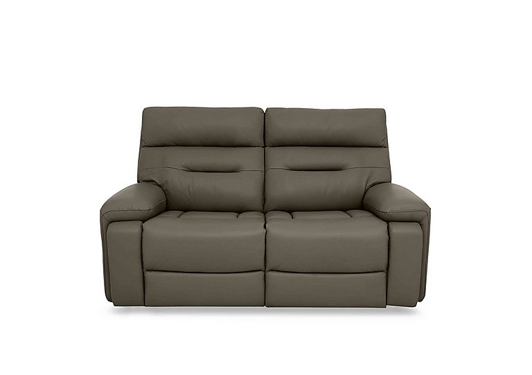 Cinemax 2 Seater Leather Sofa with Power Recliner - Natural Olive