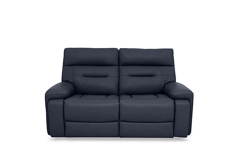 Cinemax 2 Seater Leather Sofa with Power Recliner - Natural Milled Navy