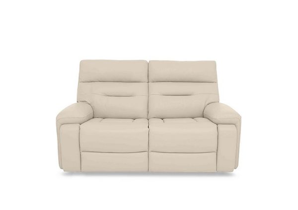Cinemax 2 Seater Leather Sofa with Power Recliner  Stone | Bed Sava