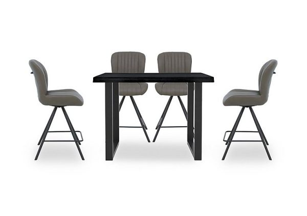 Bodahl  Compact Terra 140cm Raw Edge Table with 4 Grey Swivel Bar Stools | Bed Sava