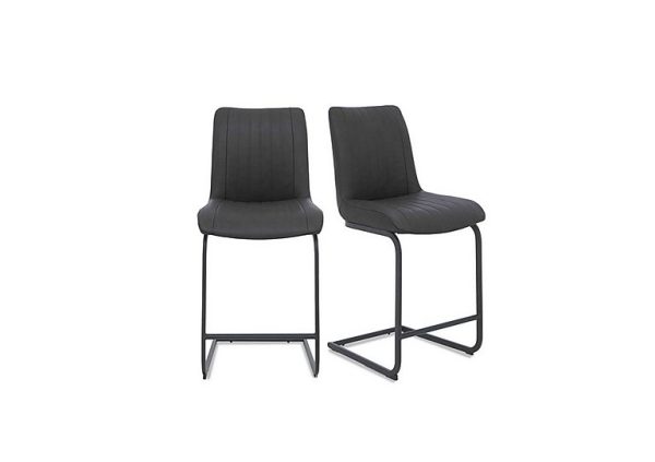 Bodahl  Terra Pair of Fixed Bar Stools  Vintage Grey | Bed Sava