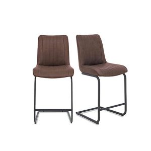 Bodahl  Terra Pair of Fixed Bar Stools  Cognac | Bed Sava