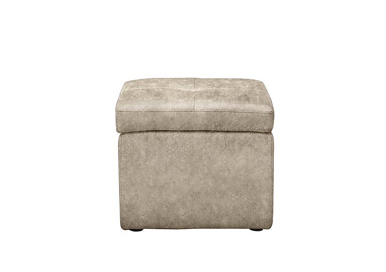 Easy Tray Fabric Storage Footstool - Cream
