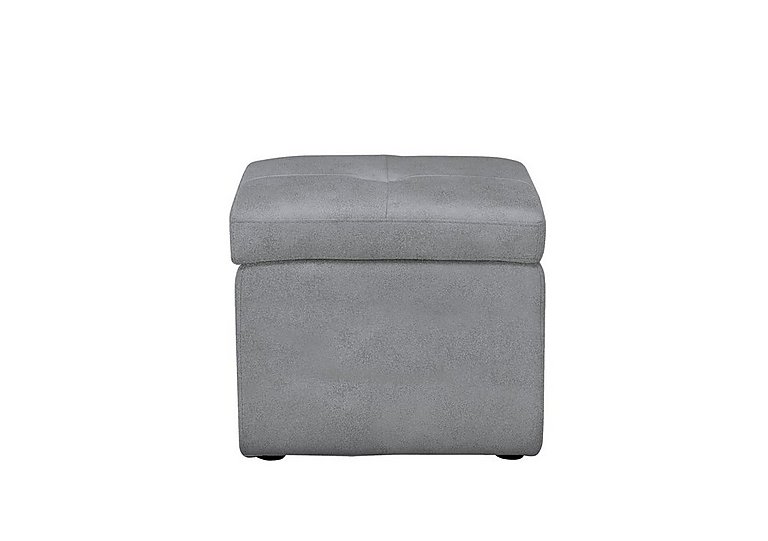 Easy Tray Fabric Storage Footstool - Bluish Grey