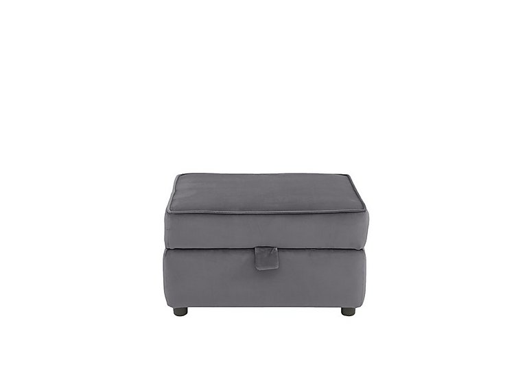 Felix Fabric Storage Footstool - Steel