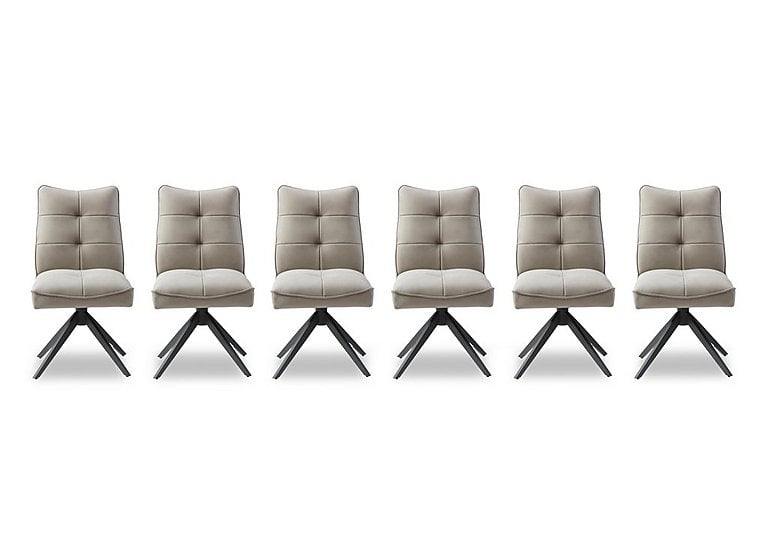Germain Set of 6 Swivel Dining Chairs - Taupe