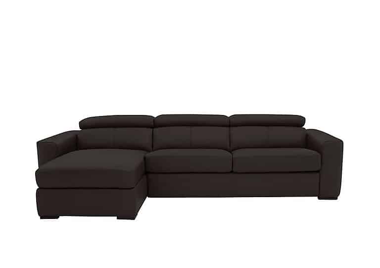 World of Leather - Infinity BV Leather Left Hand Facing Corner Chaise Sofabed with Storage - Dark Chocolate