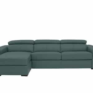 World of Leather  Infinity BV Leather Left Hand Facing Corner Chaise Sofabed with Storage  BV Lake Green | Bed Sava